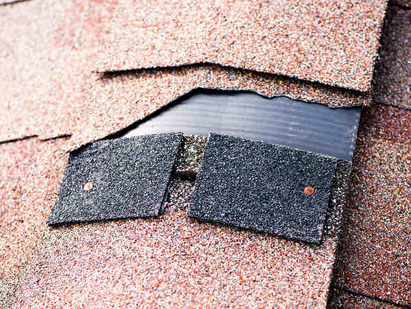 missing shingle on roof